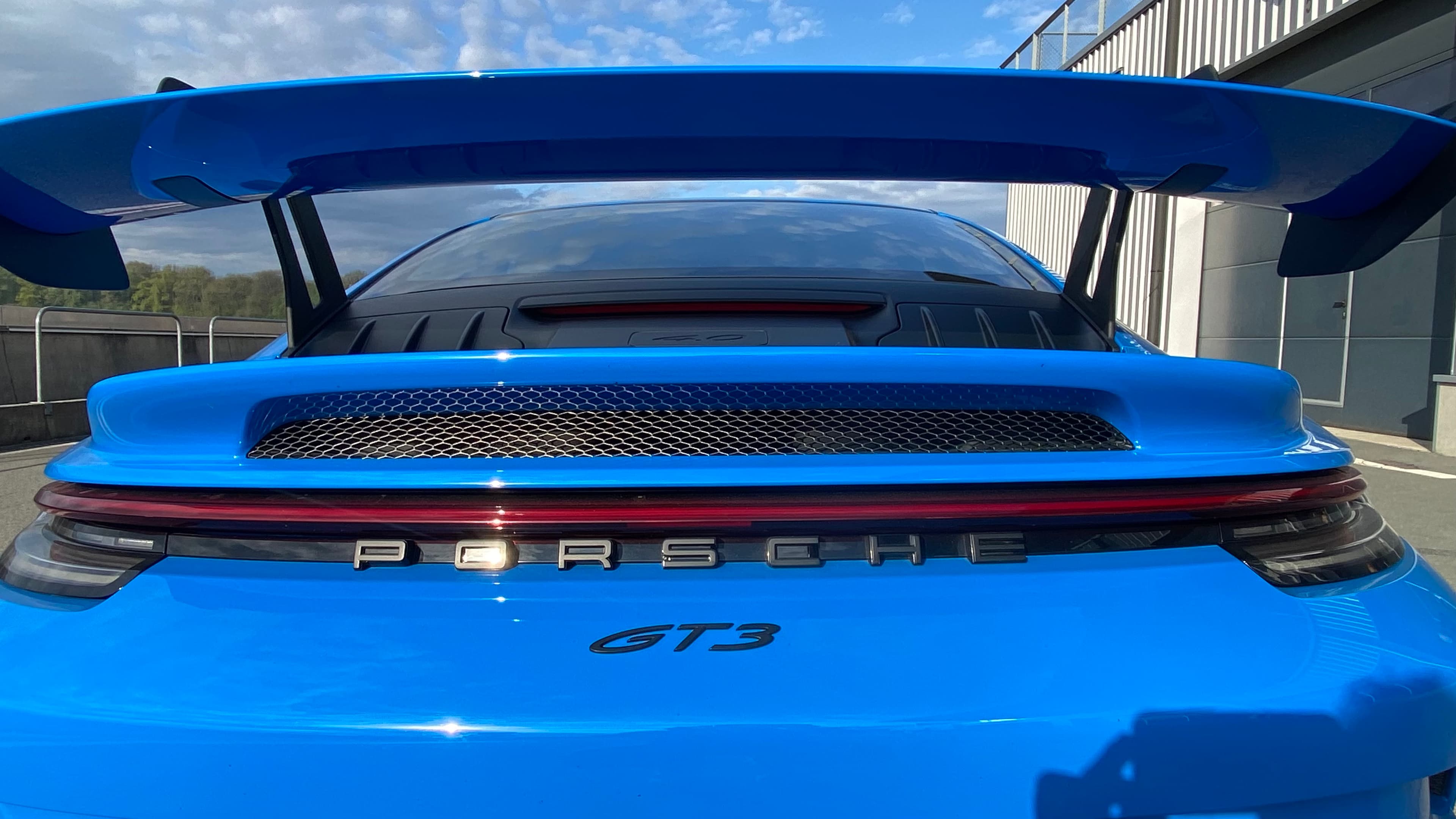 Porsche GT3 bleue - détail arrière